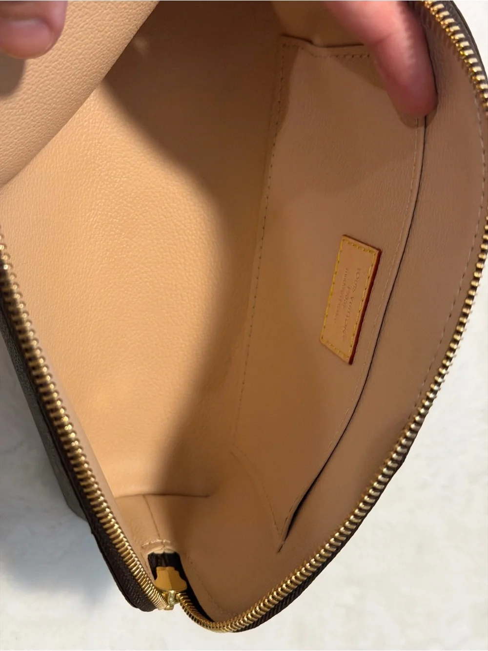 Louis Vuitton Brown Monogram Pouch with Gold-Tone Zipper
